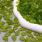 Vintage Czech Glass Leaf Glass Beads 11x18mm 100pcs 16