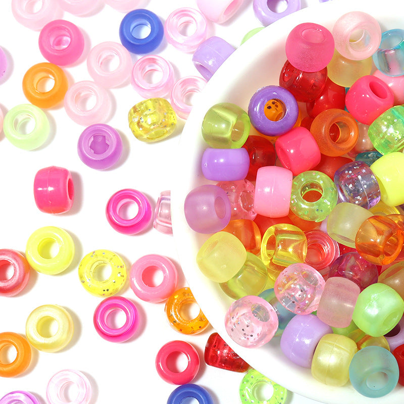 Multicolor Pony Beads Acrylic 9mm Smooth Finish 100pcs 2