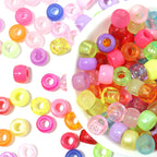 Multicolor Pony Beads Acrylic 9mm Smooth Finish 100pcs 2