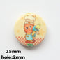 Flat Pop Art Acrylic Beads 25mm Printed Character Design 20pcs 9