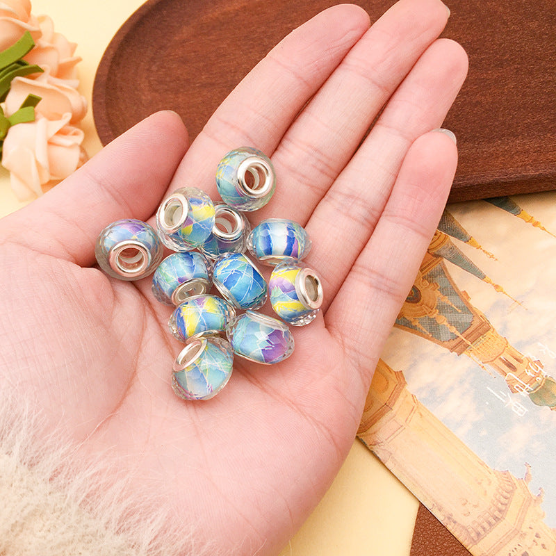 Blue Tone Resin Spacer Beads Mixed Shapes Multicolor 40pcs 9