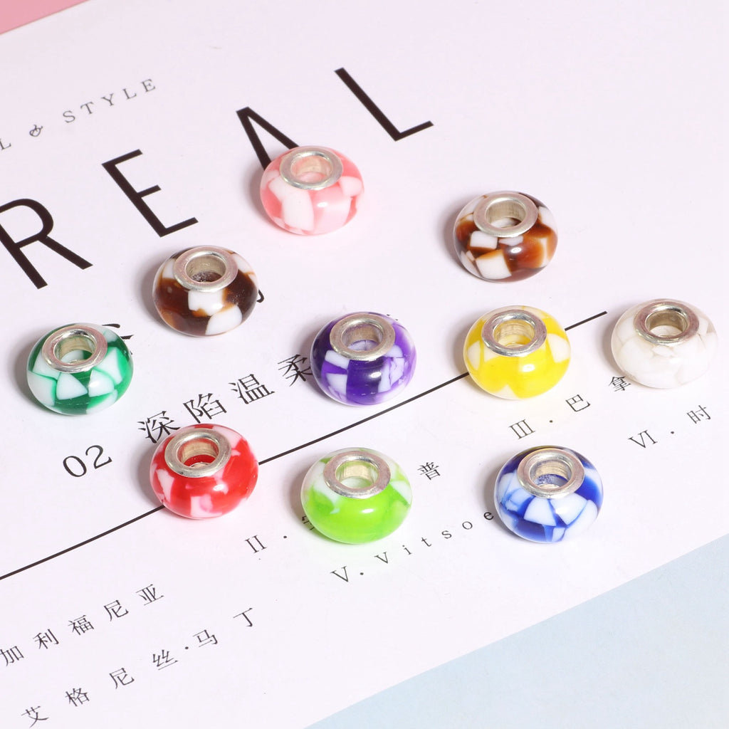 Resin Floral Spacer Beads 14mm Candy Color 50pcs