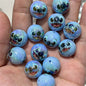 Plating Round Acrylic Beads 16mm Stitched Face Printed 100pcs 8