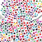 Square Acrylic Beads 6.7mm Glossy Dripping Oil Love Design 100pcs 3
