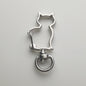 Zinc Alloy Kitten Shaped Colorful Buckle Keychain Clasps 20pcs 37mm 6