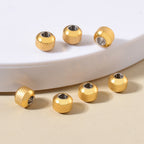Stainless Steel Pineapple Metal Beads 4/6/8mm Textured Summer Style 50pcs 4