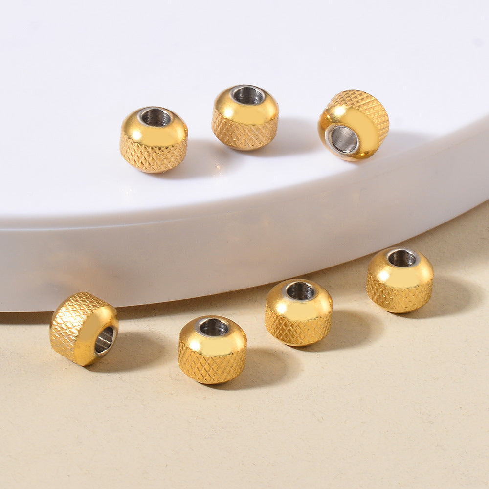 Stainless Steel Pineapple Metal Beads 4/6/8mm Textured Summer Style 50pcs 4