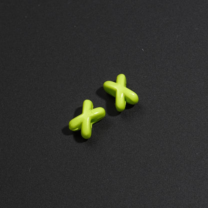 Baking Painted X Acrylic Beads 8mm Glossy Colorful 100pcs 8