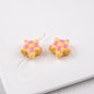 Waffle Pattern Star Acrylic Beads 19mm Colorful Mixed 20pcs 10
