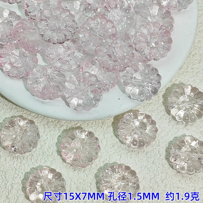 Gradient Sunflower Glass Beads 15mm Glossy Translucent Petals 25pcs 11