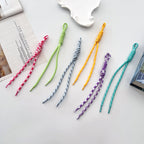 Two Tone Braided Rope Crochet Keychain Fabric Slim Durable 8pcs 4