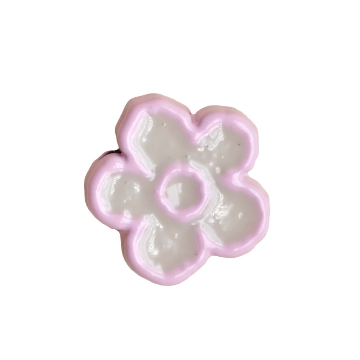 Flower Metal Beads 10mm Baking Painted Two-Color Zinc Alloy 10pcs 5