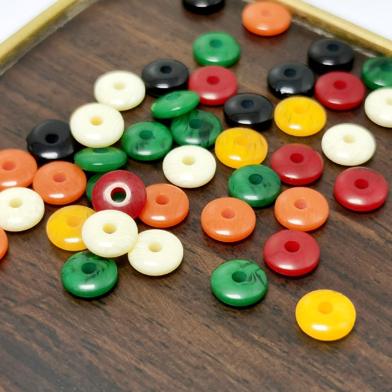Imitation Beeswax Round Resin Beads 6x2mm Multicolor 100pcs 2