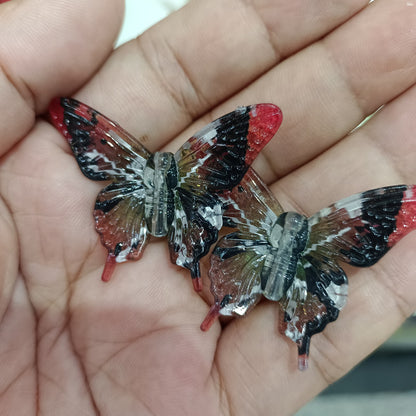 Transparent Swallowtail Acrylic Beads 25x45mm Colored Printing 100pcs 7