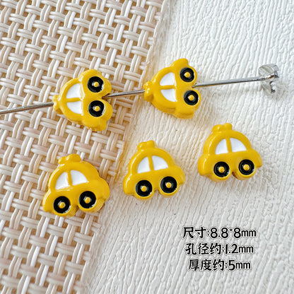 Car and Plane Metal Beads 8mm 16mm Baking Painted Alloy 20pcs 11