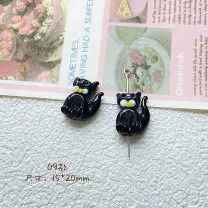Hand Painted Animal Series Lampwork Glass Beads 1pc Adorable Characters 12