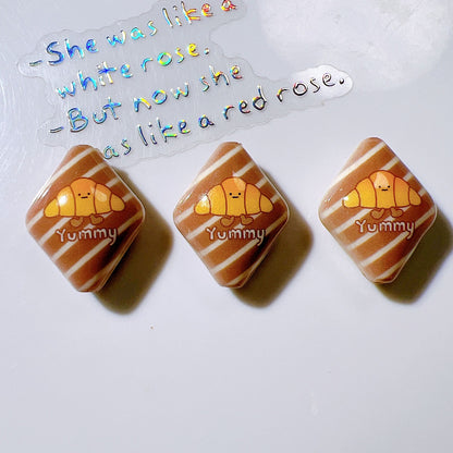 Rhombus Acrylic Beads 18x23mm Cartoon Bakery Pastry Design 10pcs 6