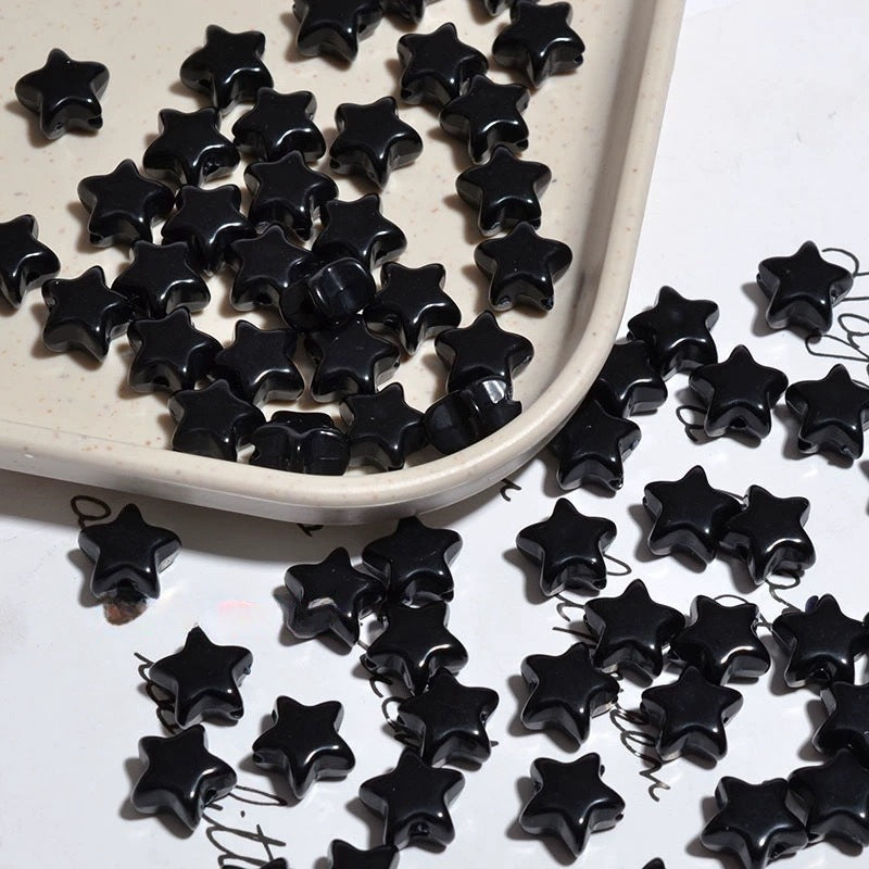 Glow Star Acrylic Beads 11mm Glossy Vibrant Colors 50pcs 19