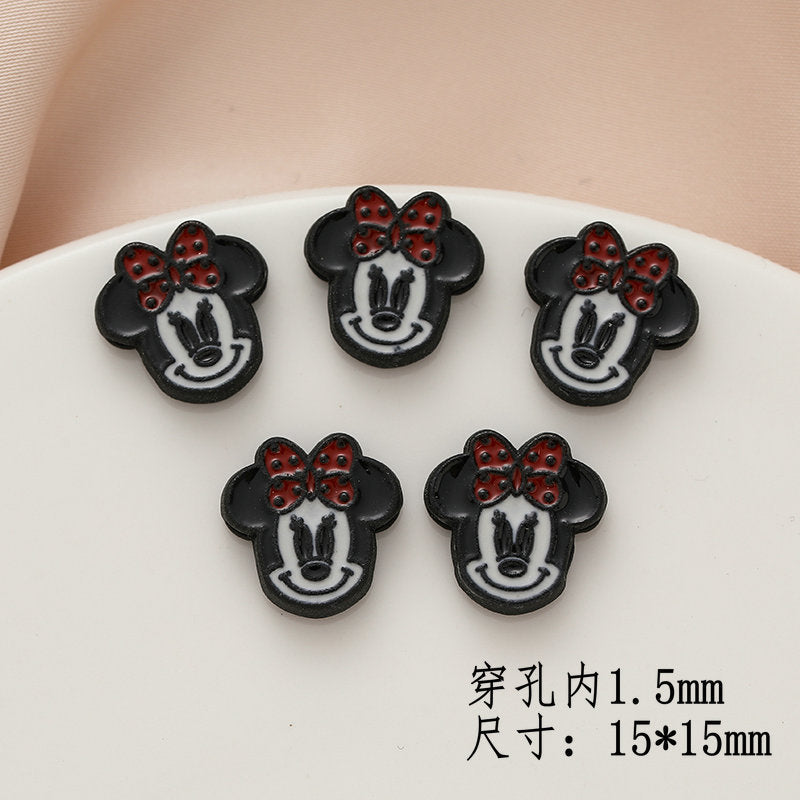 Cartoon Character Metal Beads Painted Enamel Alloy 10pcs 29
