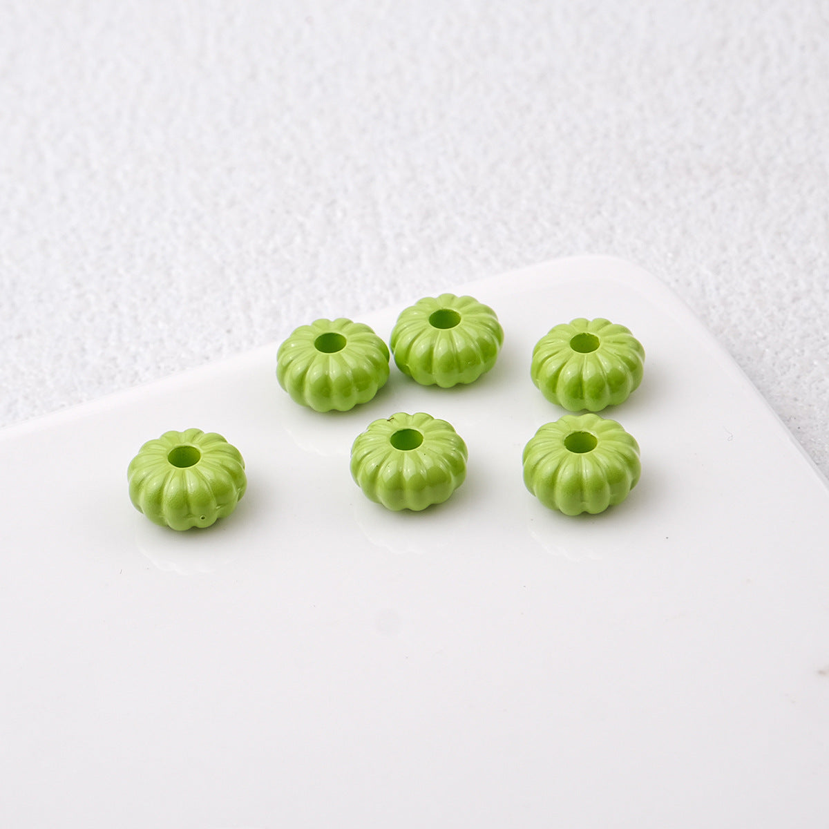 Acrylic Pumpkin Spacer Beads 8mm Striped 50pcs 13