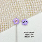Devil Heart and Kitten Flower Metal Beads 17/15mm Baking Painted 18pcs 19