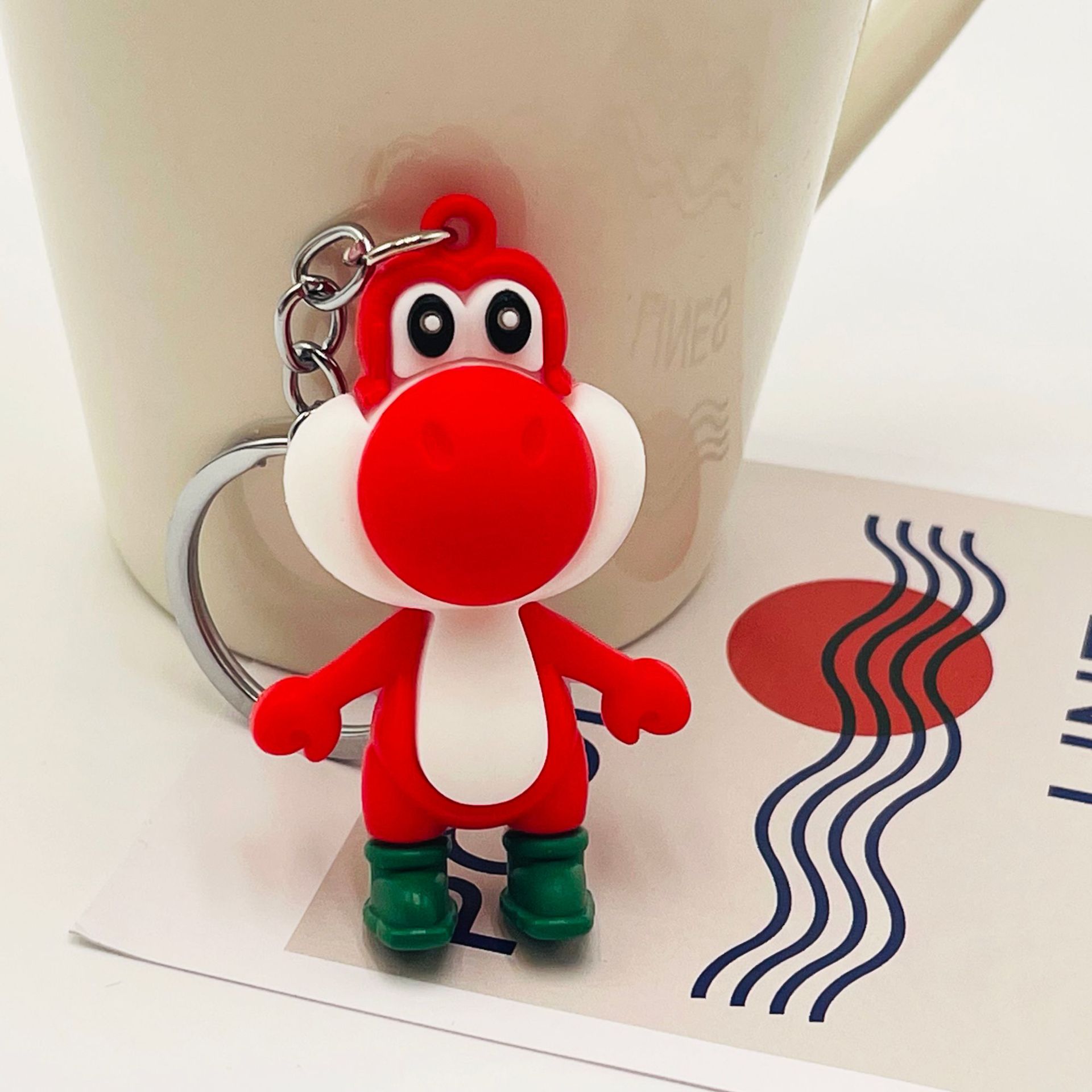 PVC Dinosaur Keychain Cartoon Soft Rubber Cute Toy Charm 2