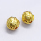 Lotus Metal Beads 9mm Cloisonne Gold Accents Turquoise Enamel 10pcs 4