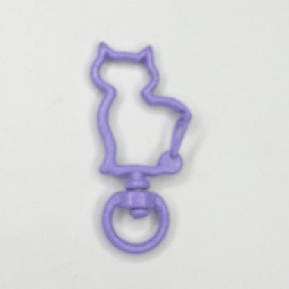 Zinc Alloy Kitten Shaped Colorful Buckle Keychain Clasps 20pcs 37mm 18