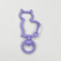 Zinc Alloy Kitten Shaped Colorful Buckle Keychain Clasps 20pcs 37mm 18