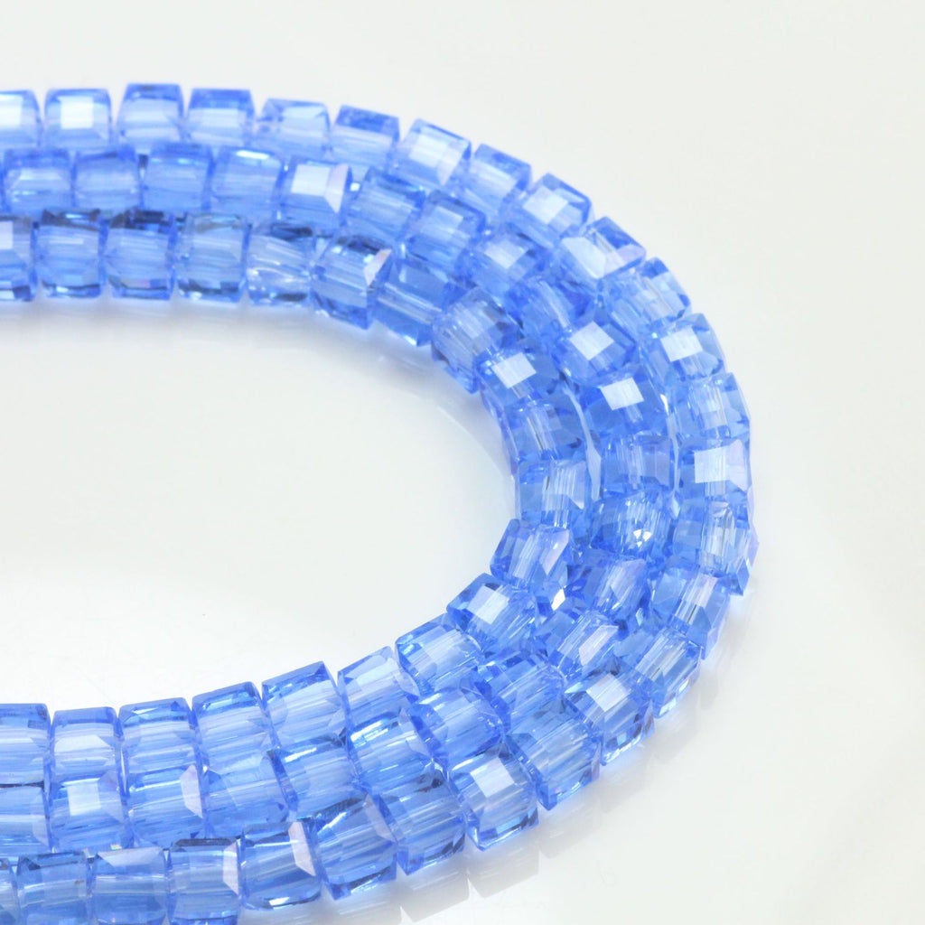 Square Glass Beads 4mm Transparent Clear Cube 100pcs 3
