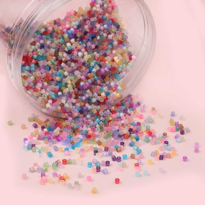 Antique Cat Eye Rice Seed Glass Beads 2.5mm Translucent Glow 740pcs 3
