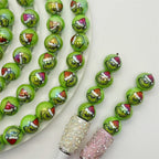 UV Plating Round Acrylic Beads 16mm Christmas Grinch 100pcs 3