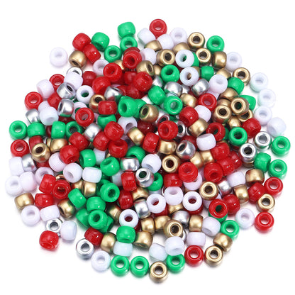 Festival Theme Pony Beads 9mm Acrylic Assorted Colors 200pcs 18
