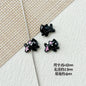 Baking Painted Bow Puppy and Dotted Kitten Metal Beads 15mm 20pcs 24