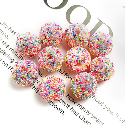 Glitter Bubblegum Beads 16mm Colorful Iridescent Sparkle 1pc 9
