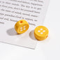 Painted Button Acrylic Beads 12mm Glossy Baked Paint 50pcs 18