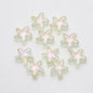Electroplated Starfish Glass Beads 13-14mm Transparent 30pcs 16