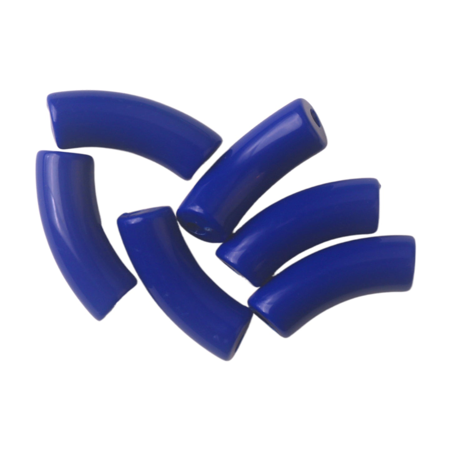 Halo Elbow Tube Acrylic Beads 36mm Glossy Curved Mixed Colors 50pcs 27