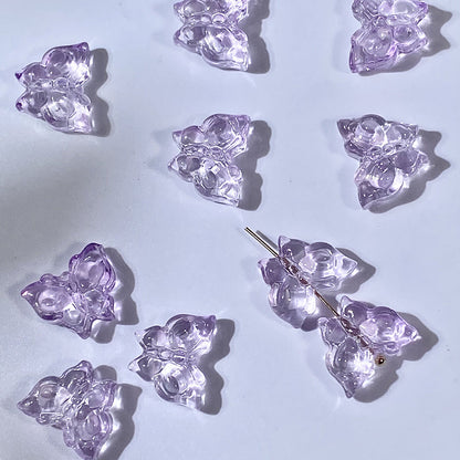 Phoenix Tail Butterfly Glass Beads 12x15mm Translucent Mixed Colors 50pcs 16