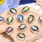 Plated Oval Acrylic Beads 12mm Snake Patterned Large 50pcs