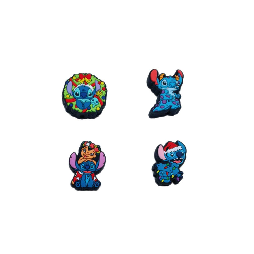 Silicone Focal Beads Christmas Stitch Wearing Christmas Hat 20pcs 5