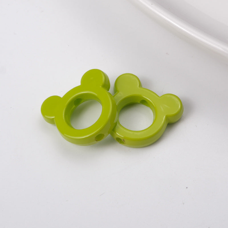 Glossy Painted 22mm Hollow Mickey Head Acrylic Bead Frame 50pcs 7