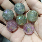 Plated Bubblegum Beads 20mm UV Faceted Glitter Disco 50pcs