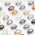 Electroplated Fish Glass Beads 10x14mm Japanese Style Perforated 30pcs 4