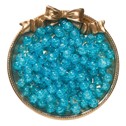 Crackle Round Glass Beads 8mm Colored Hole 1.3mm 50pcs 8