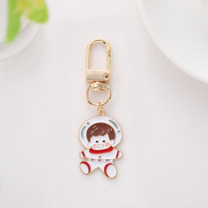 Enamel Astronaut Keychain Metal Zinc Alloy Space Theme Charm 38