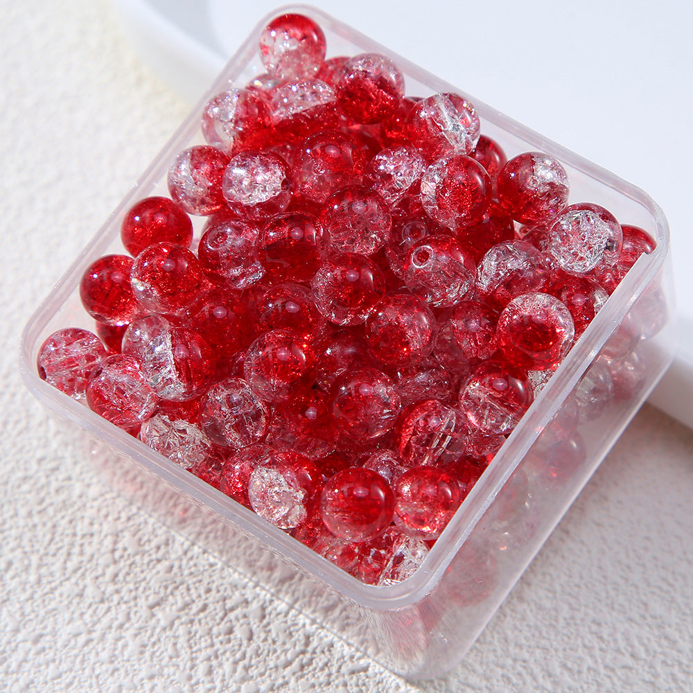 Gradient Crackle Round Glass Beads 10mm Vibrant Mixed Colors 60pcs 3