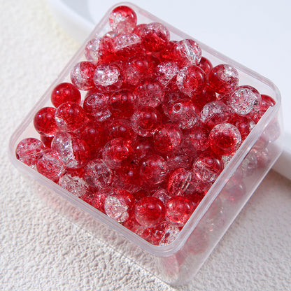 Gradient Crackle Round Glass Beads 10mm Vibrant Mixed Colors 60pcs 3