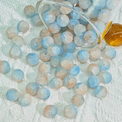 Frosted Round Glass Beads 6mm Colorful Speckled Matte Finish 50pcs 26