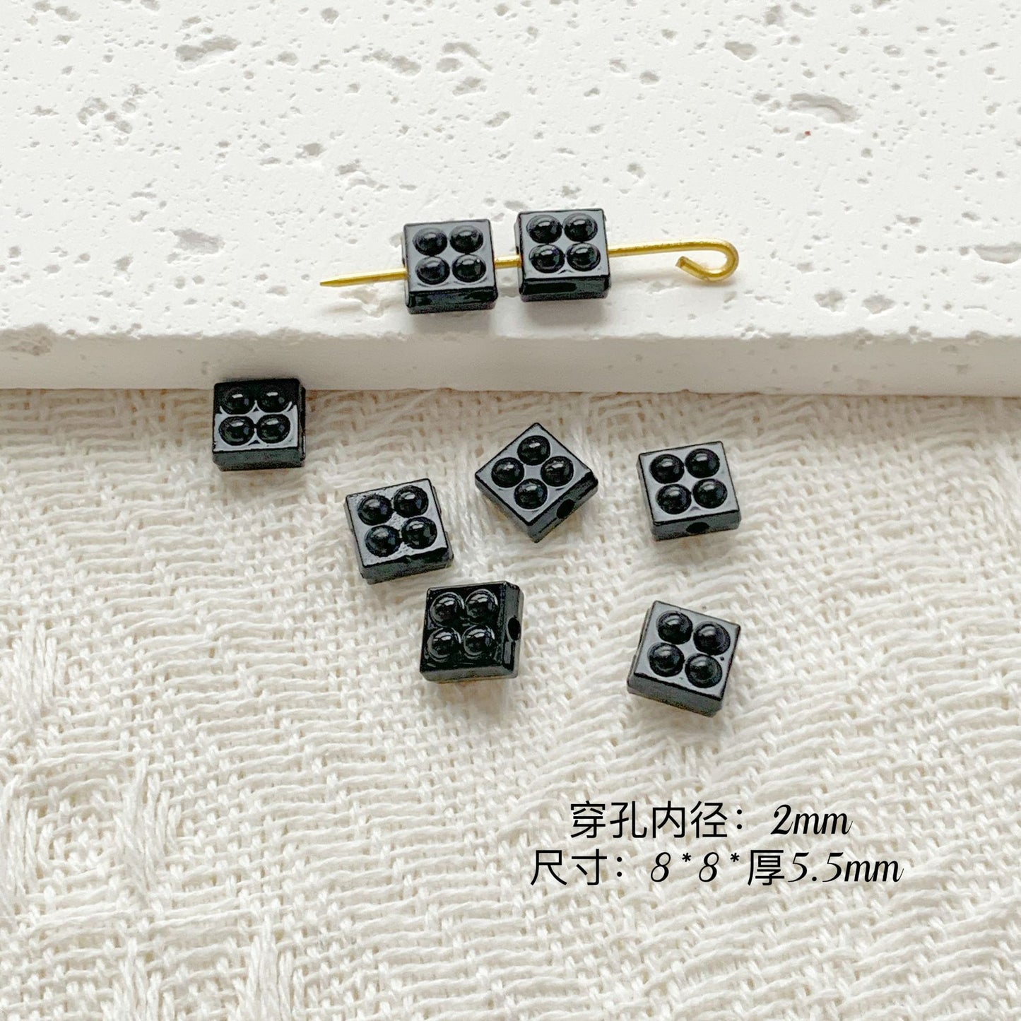 Chair and Jigsaw Metal Beads Painted Colorful Glossy 20pcs 8